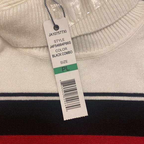 Joseph‎ A black combo color block turtle neck gold detail size PL brand new - Picture 6 of 6